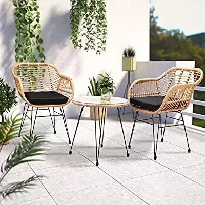 Hot Selling Outdoor Waterproof Furniture Aluminum Frame Rattan Wicker Patio Restaurant Dining Garden Chair