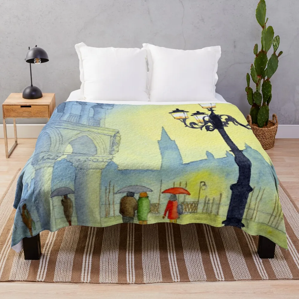 Rainy Evening In St Marks Square Venice Throw Blanket manga Quilt Sofa Quilt Blankets