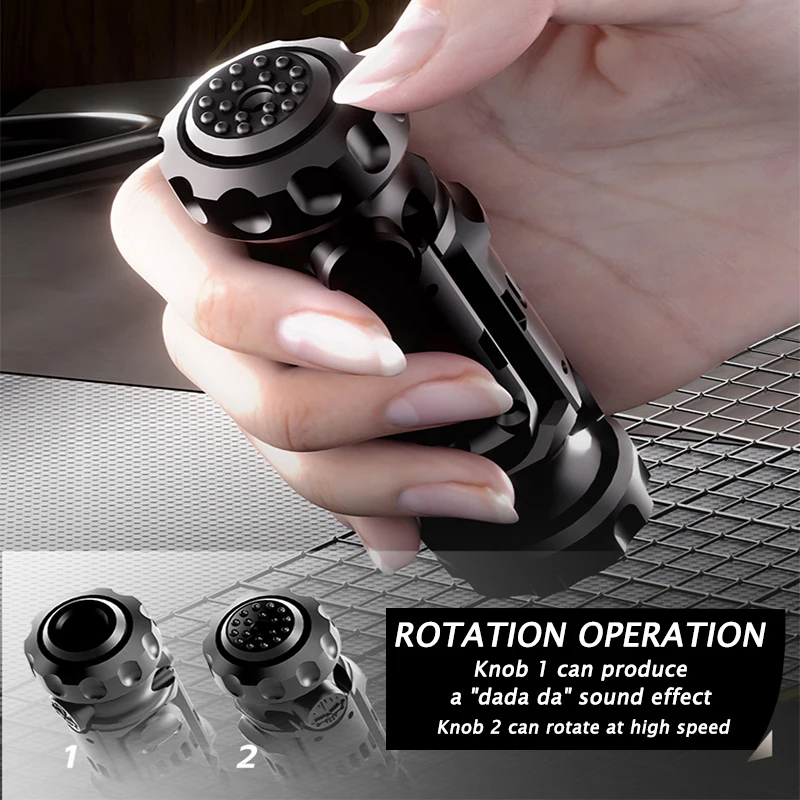 Stun Grenade Fidget Spinner Miniature Pistol Toy Gun with Ejectable Shells Stress Relief Finger Toys for Adults Kids Best Gifts