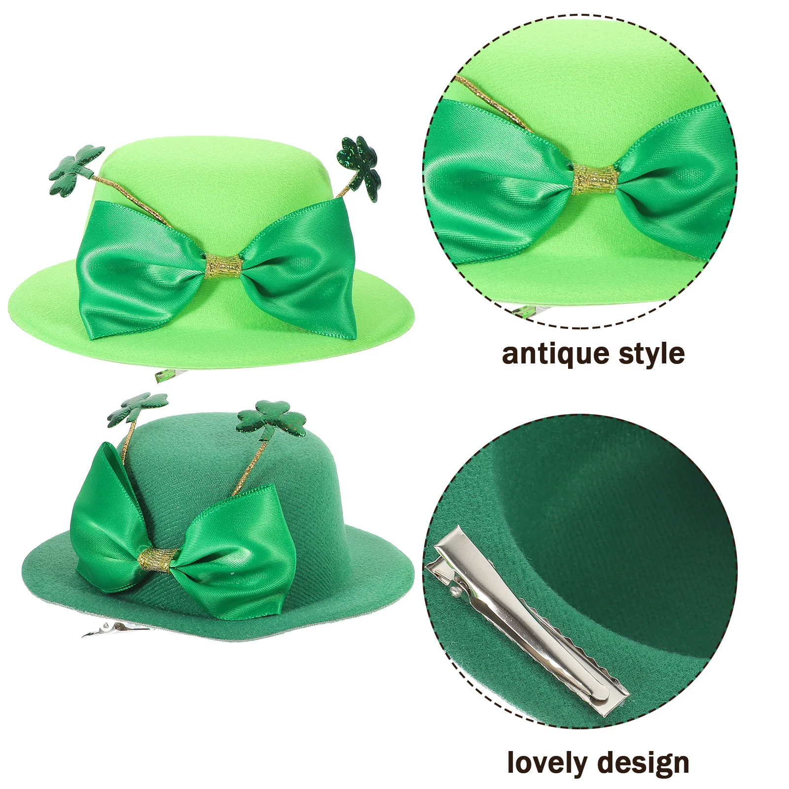 Headdress Hair Pins St Patrick's Day Accessories Hat Clip Women's Fascinators Hats for Fashionable Dressy Miss