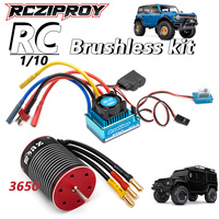 RC 3650 Brushless Motor with 120A ESC Combo Programmable for 1/10 RC Car Crawler Axial SCX10 TRX-4 Traxxas Off-Road Waterproof
