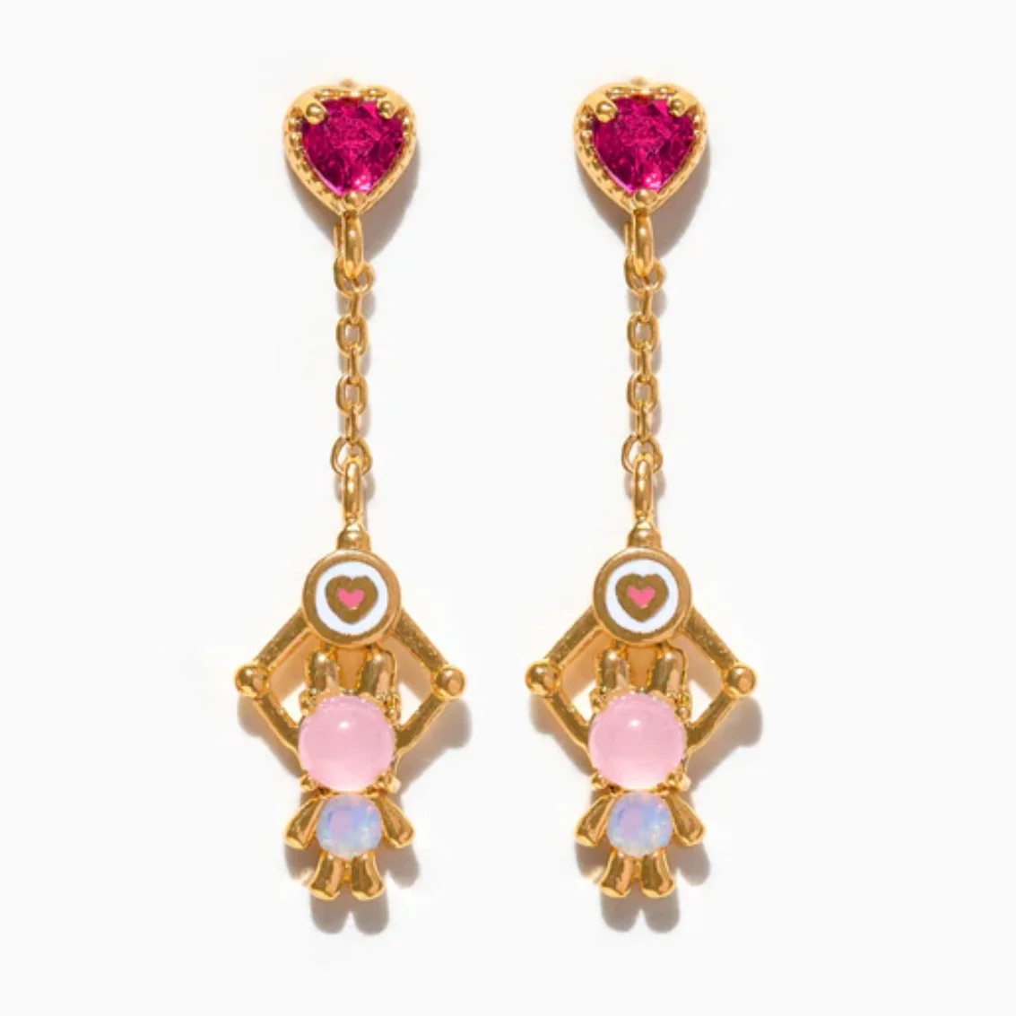 New Vintage Nostalgic Cute Colorful Drip Oil Zircon Game Console Heart Funny Stud Earrings For Women Fashion Jewelry