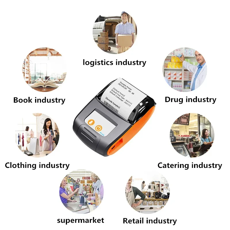 PT210 Mini 58mm Thermal Receipt POS Printer Wireless Bluetooth Portable Ticket Bill IOS Android Invoice Business Retail