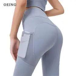 Pantaloni da Yoga a vita alta Leggings sportivi da donna con tasca Leggings da palestra per ragazza collant da corsa pantaloni da Fitness femminili abbigliamento sportivo