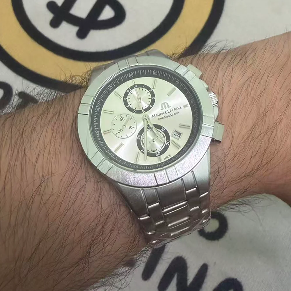 

Luxury Steel TOP Hot Maurice Lacroix Brand Watches For Mens Multifunction Chronograph WristWatch Business Sport AAA Male Clocks