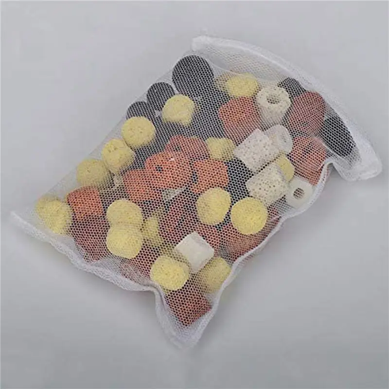Y50A-48 Pieces Of Aquarium Filter Bag Media Mesh Filter Bag Reusable Mesh Bag For Granular Carbon, Bioball White And Black view 3