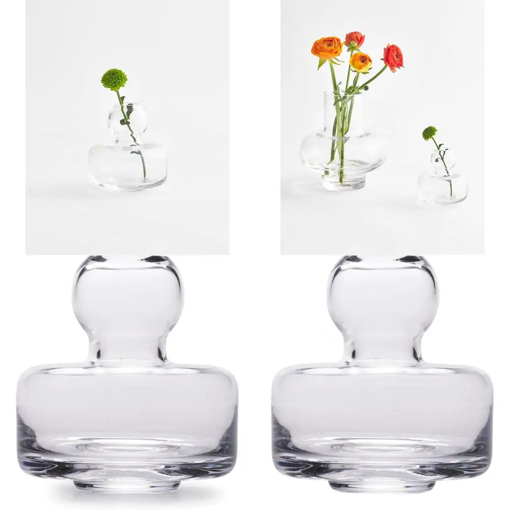 

Elegant Glass Flower Vase Set — Enhance Your Decor with Stylish Centerpieces — Ideal Mini Glass Vases for Blooms (4 H x 4 D)