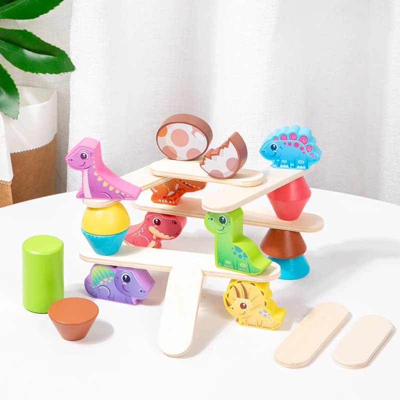 Wooden Blocks of Animal Model  Educational Montessori Activities Toy for Toddlers  Sorting Stacking Balancing and Building