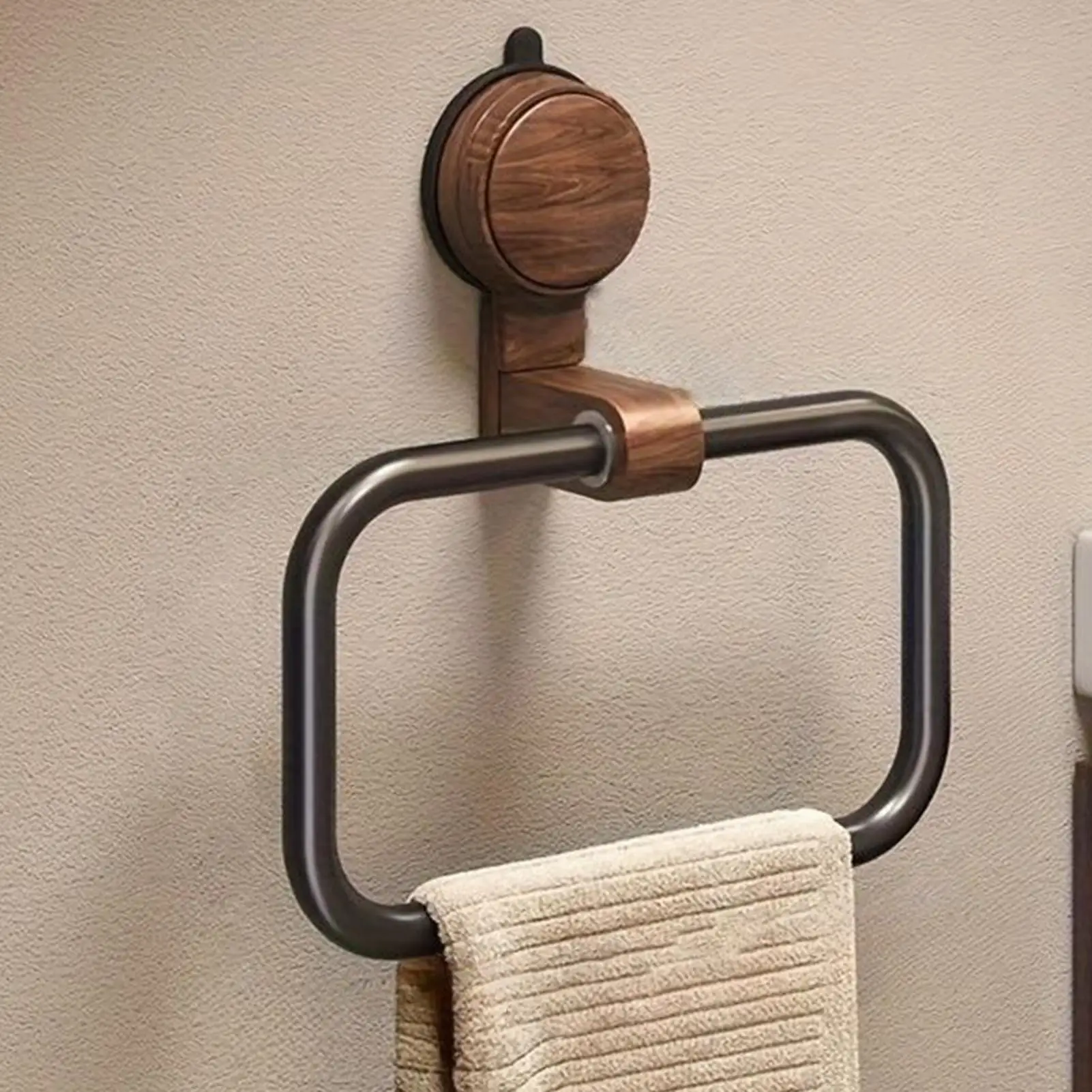 

Towel Ring Hand Towel Hanger Vacuum Suction Holder No Drill Bar Modern Decor Bathroom Accessories for Home Hotel Restaurant