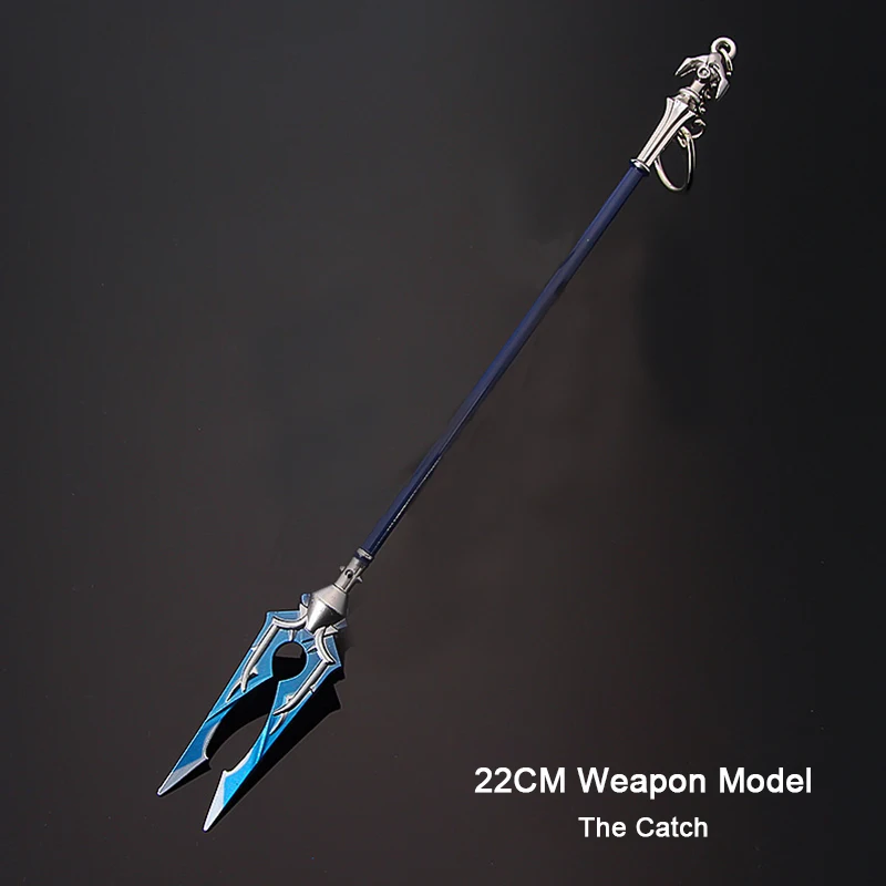 

22CM Metal Model Genshin Impact Game Peripheral Spear Polearm The Catch Replica Miniature Decoration Handicraft Ornaments Toy