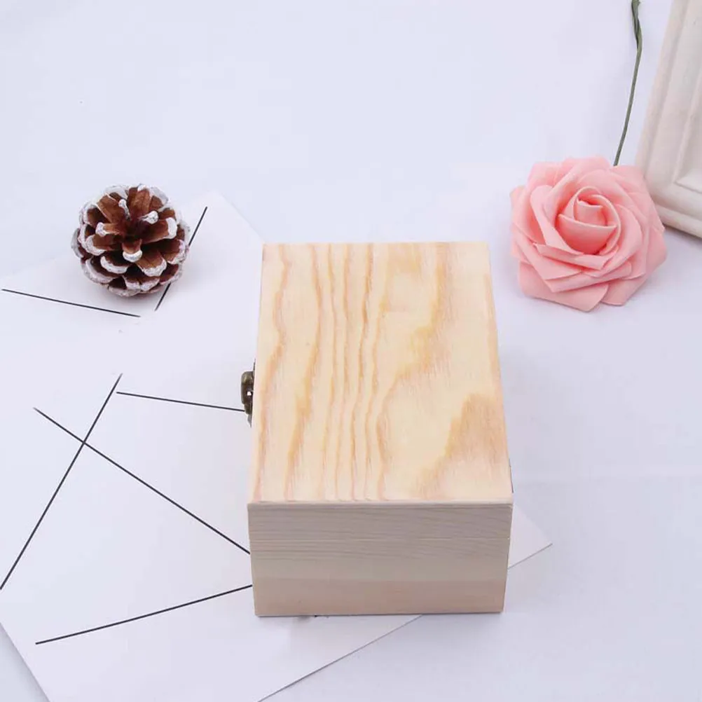 

Wooden with Lid for Wedding Keepsakes Jewelry Storage Trinket Organizer Handmade Solid Wood Gift Box Rustic Decor