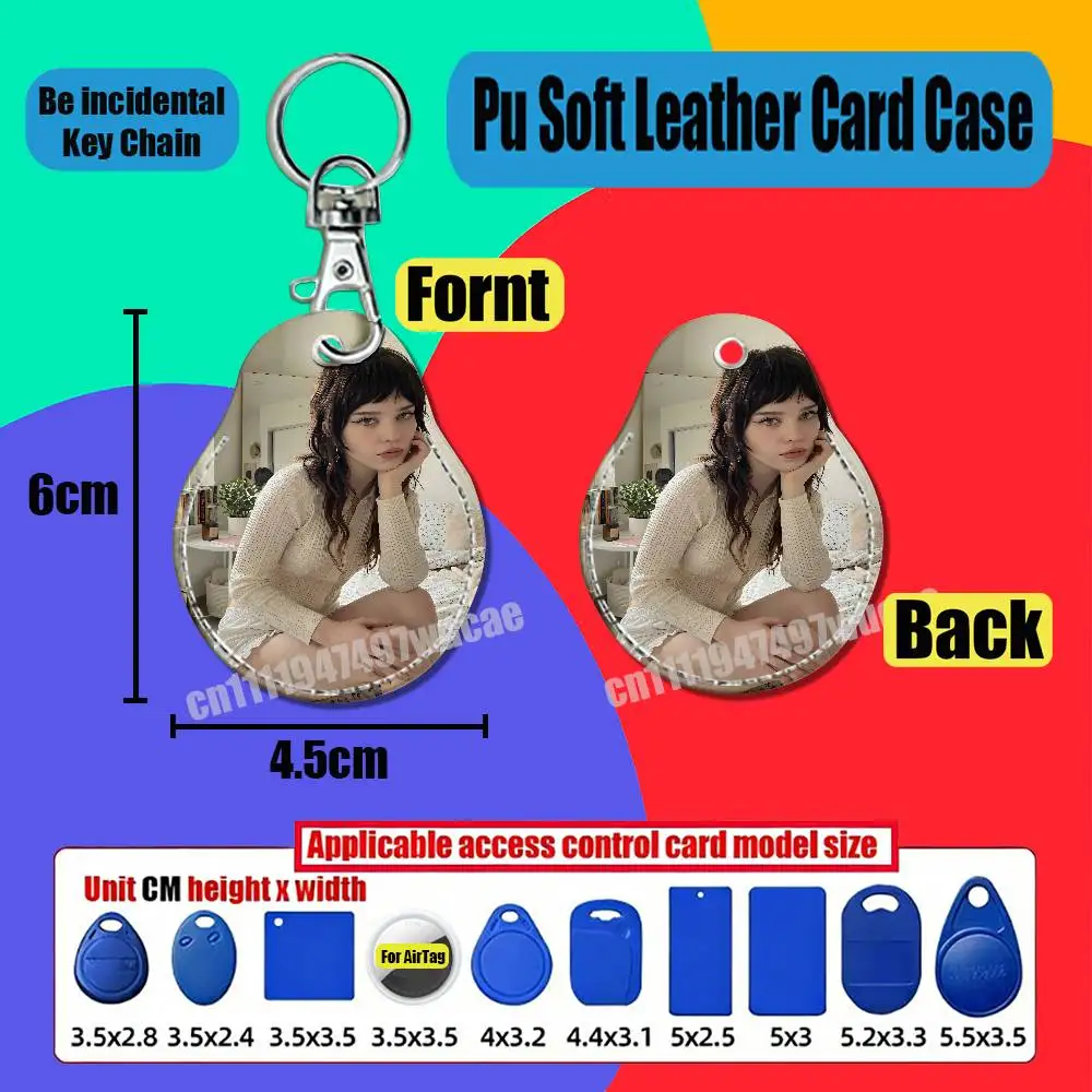 ID Credit Bank Access Badge For Air Tag Case Shell  American Actress For AirTag Case For Sophie Thatcher Card Holder Sleeve