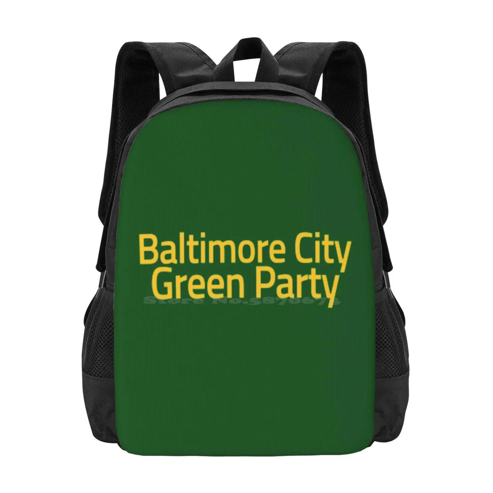 Baltipore City Green PARTY กระเป๋านักเรียนธรรมดาความจุมากกระเป๋าเป้สะพายหลังใส่แล็ปท็อป baltitmore City Social Justice sainability Respect