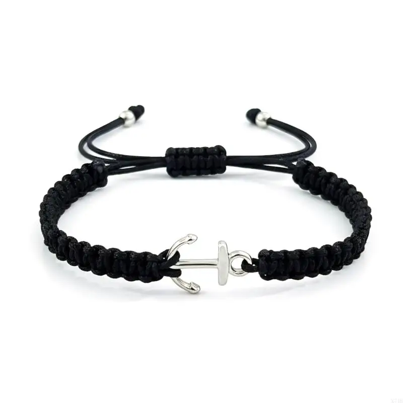  Handcrafted Adjustable Bracelet Including Anchors Pendant Premium Stainless Steel Braided Rope Unisex Jewelry Piece