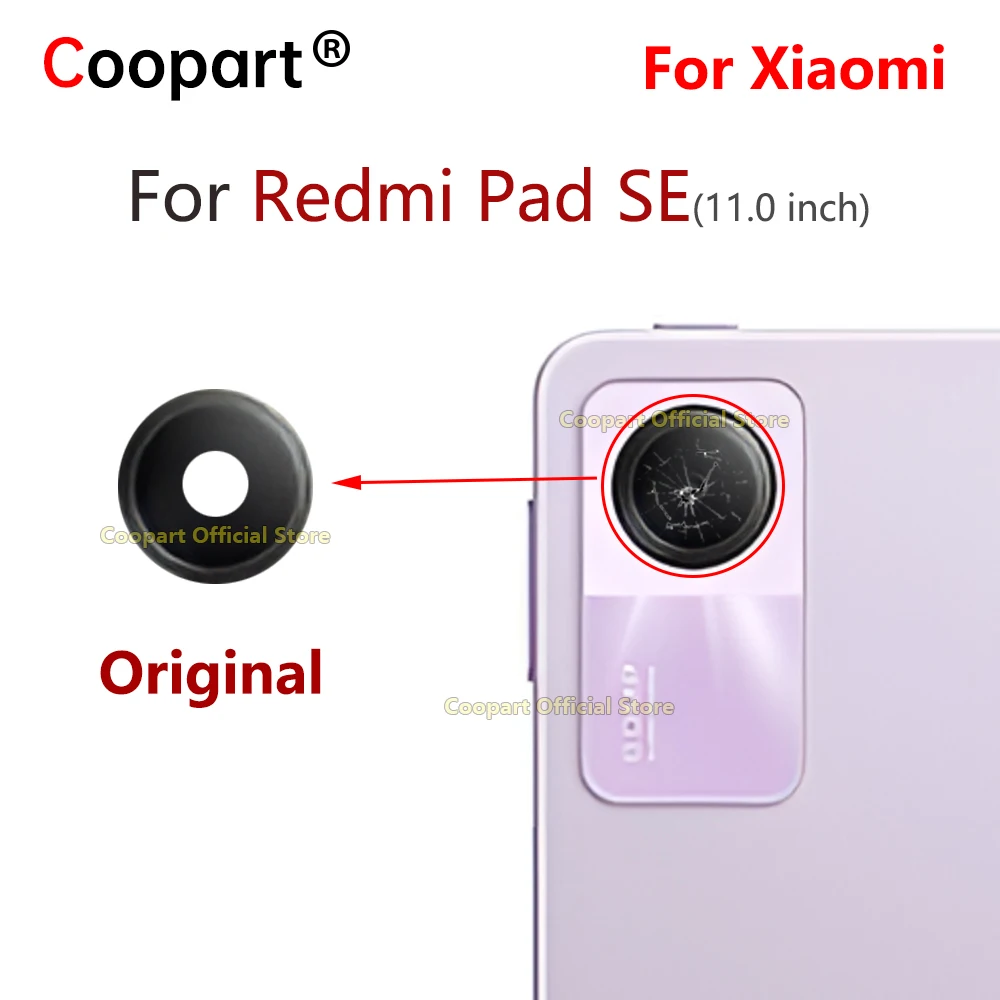 Rear Back Camera Glass Lens For Xiaomi Redmi Pad SE 23073RPBFG 23073RPBFC Camera Cover Replacement with Adhesive Sticker