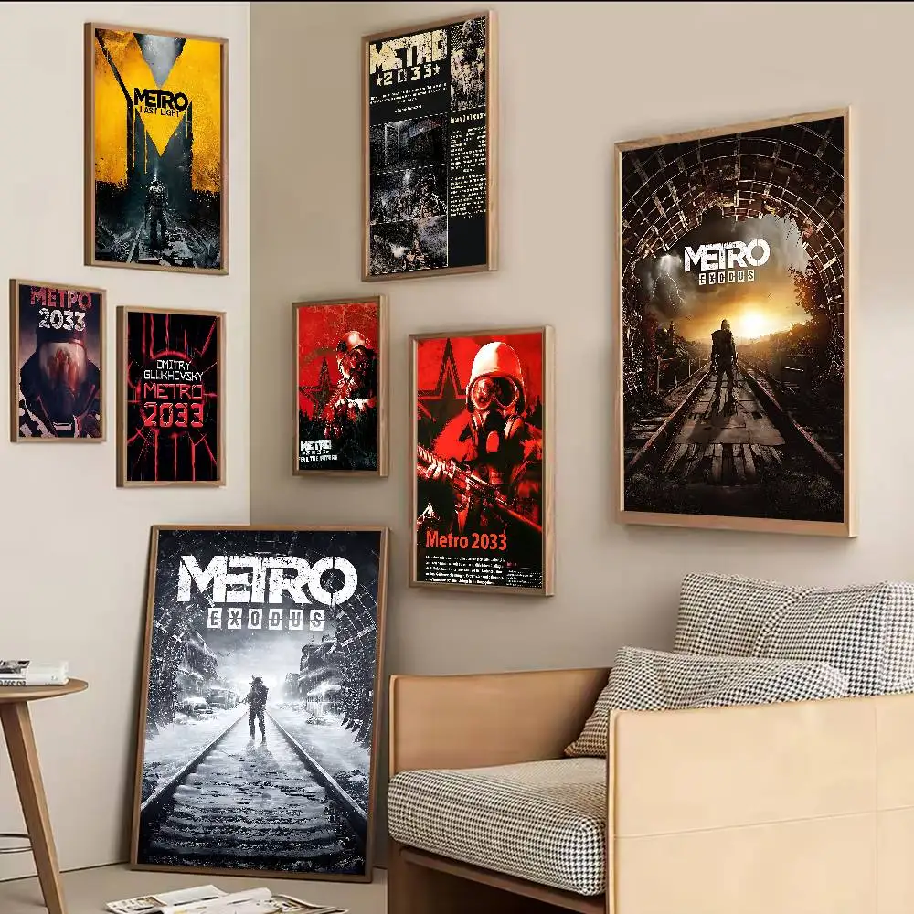 M-Metro 2033 carteles de Anime adhesivos de calidad HD arte de pared carteles Retro para decoración de pared de habitación del hogar