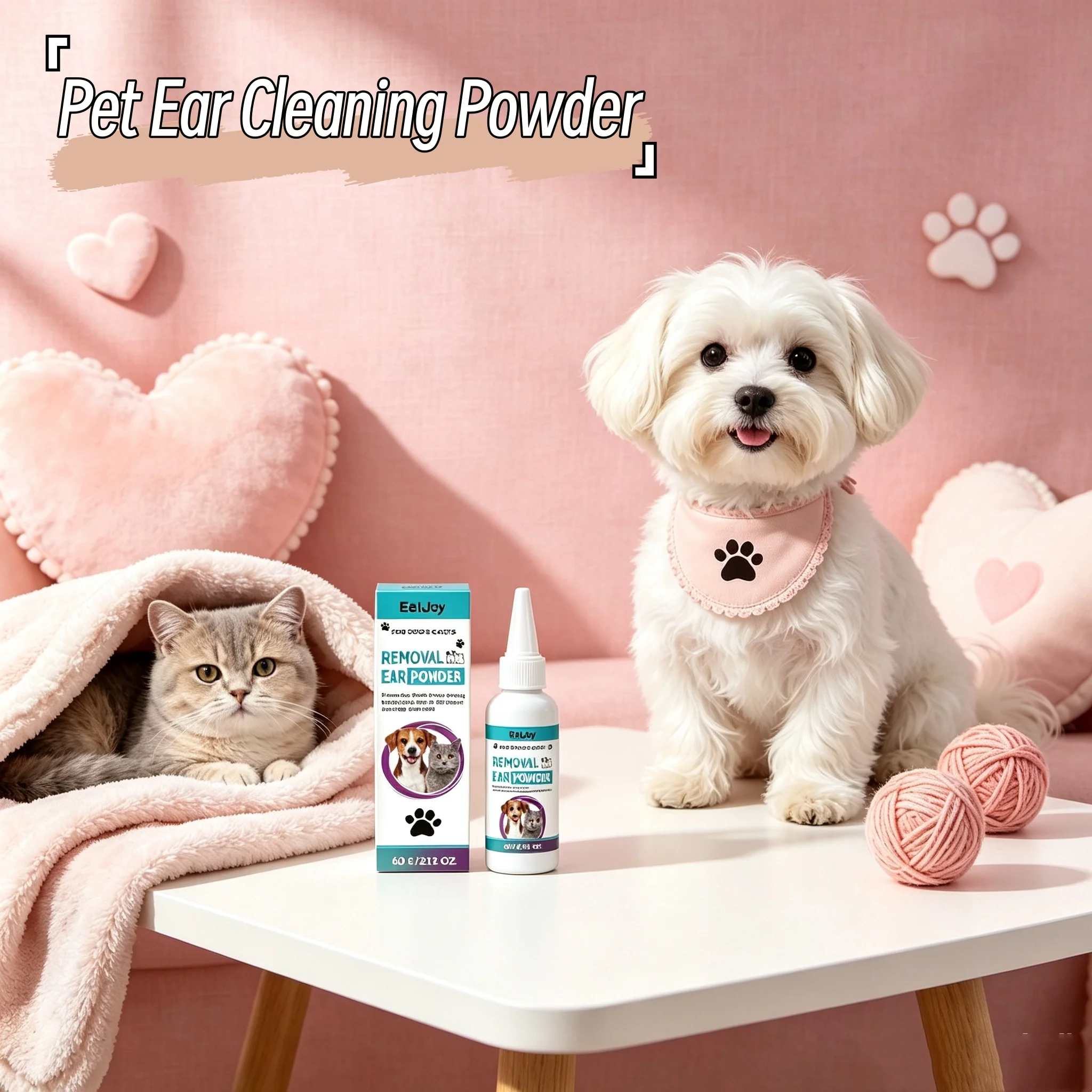 60g Pet Ear Care Powder For Dog And Cats Ear Cleaning Tool Ear Washing Powder Keep Dry Professional Pet Ear Odor Removal Cleaner