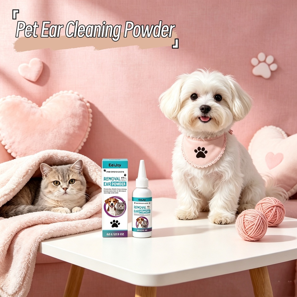  60g Pet Ear Care Powder For Dog And Cats Ear Cleaning Tool Ear Washing Powder Keep Dry Professional Pet Ear Odor Removal Cleaner 
