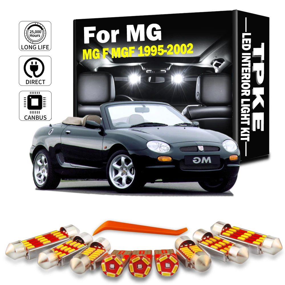 TPKE 9 шт. светодиодный Внутренняя купольная карта для багажника, фотоэлемент, без ошибок для MG F MGF 1995 1996 1997 1998 1999 2000 2001 сигнальная лампа