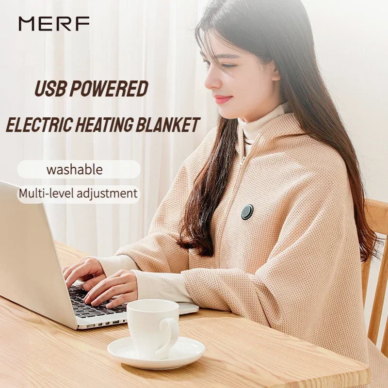 Newest USB Charging Car Outdoor Camping Office Portable Heated Blanket Machine Washable 15 Seconds Warm-up Heating Blanket Shawl