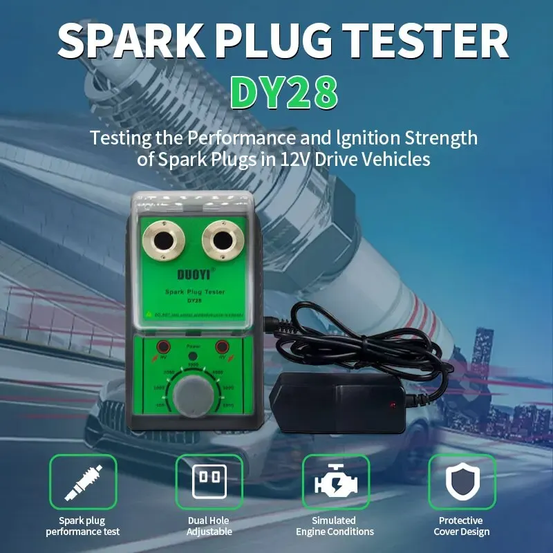 Car Spark Plug Tester Ignition System Tester 220V 110V Automotive Diagnostic Tool Double Hole Analyzer Spark Plug Analyzer Spark