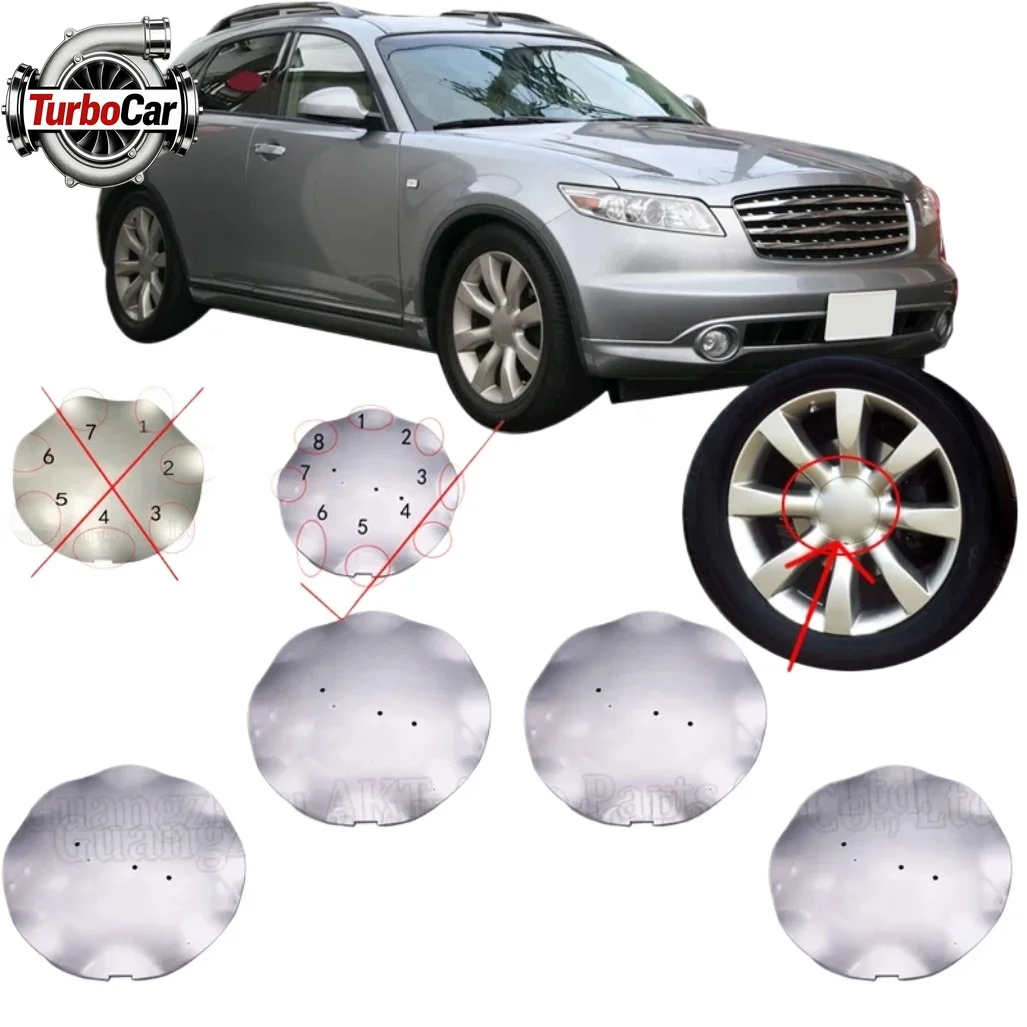 

Комплект из 4 колпаков для центра диска колеса, серебристые, 8 спиц, для Infiniti FX35 FX45 2003-2005, 20 дюймов, артикул 40315-CG210