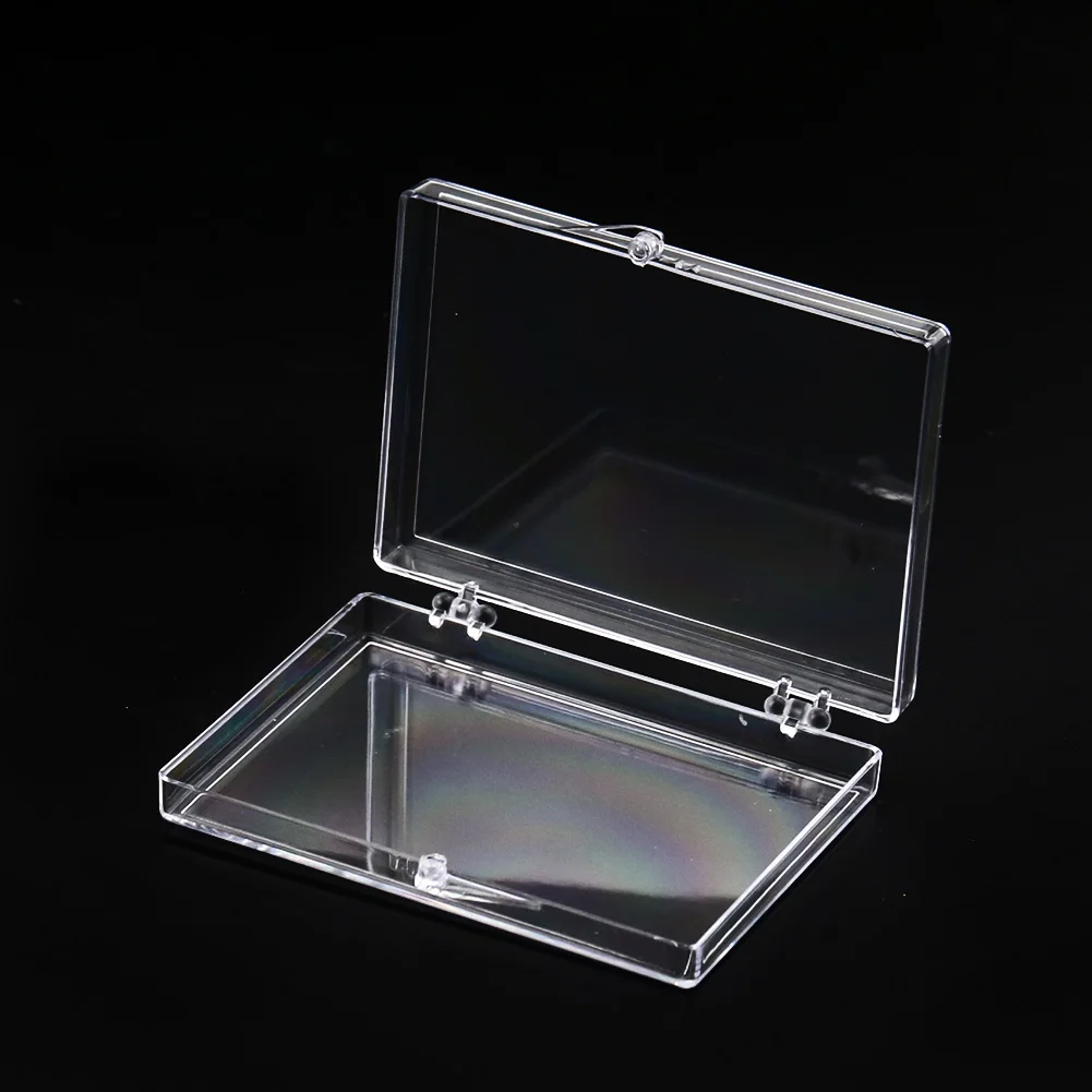 Transparent Acrylic Rectangle Storage Lid Box Woman Earring Necklace Jewelry Business Card Coin Postcard Desk Organizer Storage