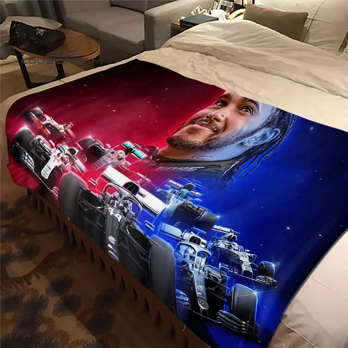 Lewis Hamilton Throws Blanket 3D Printing F1 Racing car Sofa Blanket  Adults and Children Bedroom Living Room Decoration Blanket