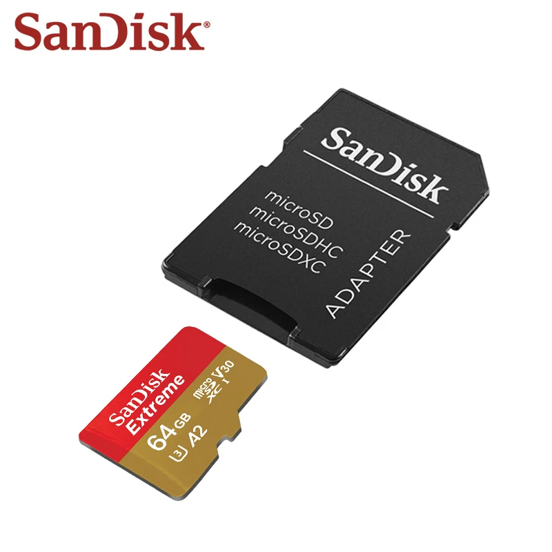 Tarjeta Micro SD SanDisk A2 memoria Flash extrema 32GB 64GB 128GB 256GB tarjeta TF venta al por mayor U3 V30 SDXC Mini tarjeta SD para teléfono tableta