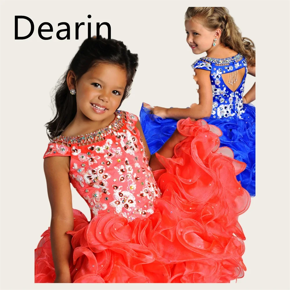 

Flower Girl Dress Dearin Jewel A-line Mini Length Skirts Fold Flower Girl Dresses