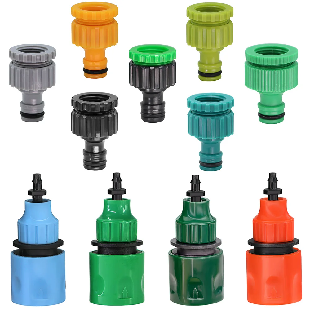 

1PC Garden Watering Coupling Adaptor Quick Connector for Faucet Drip Irrigation 1/2'' 3/4'' Thread to 8/11 4/7mm PVC Hose