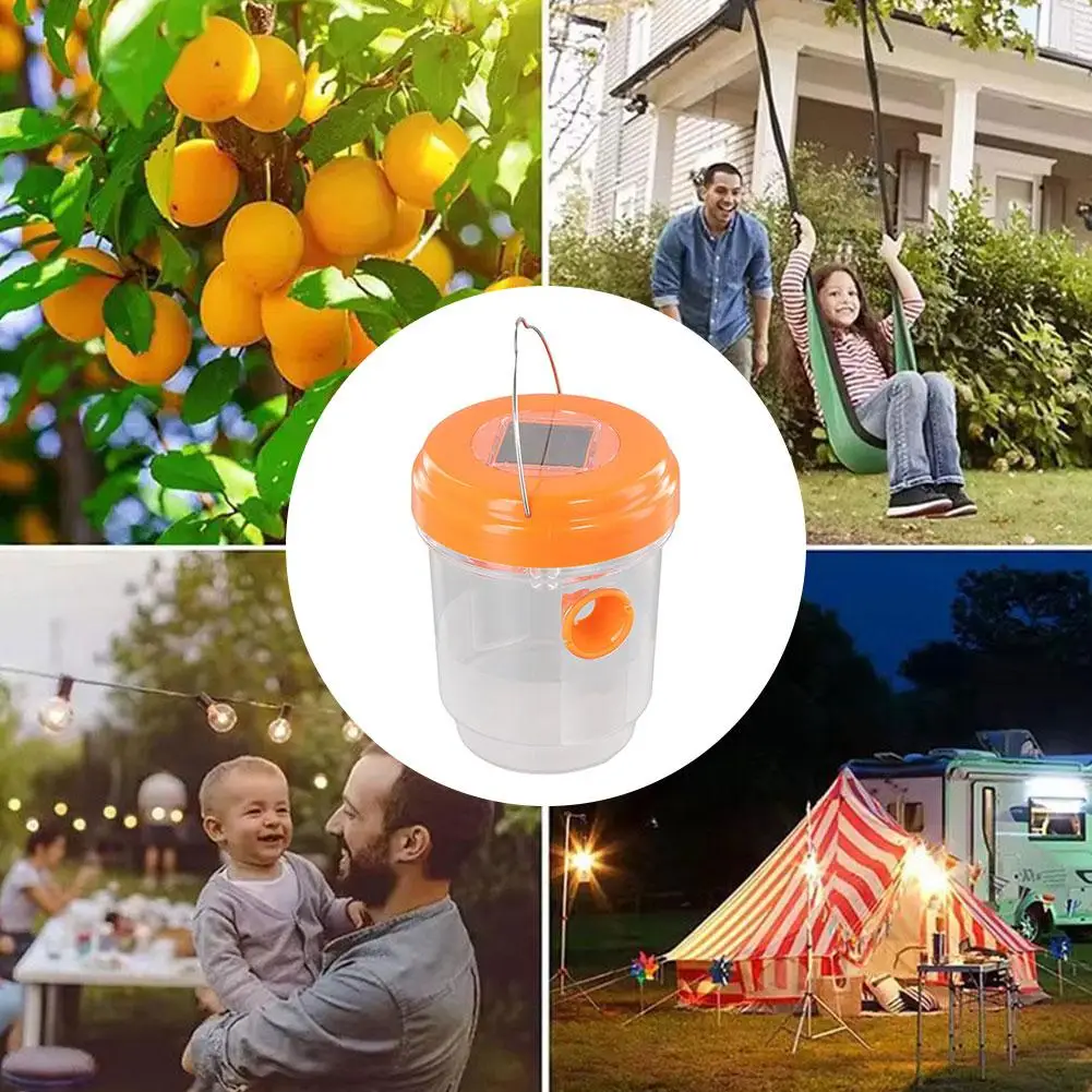 تعمل بالطاقة الشمسية دبور فخ أضواء مقاوم للماء في الهواء الطلق معلقة فخ آمنة غير سامة النحل الدبور الفخاخ قابلة لإعادة الاستخدام لوازم حديقة