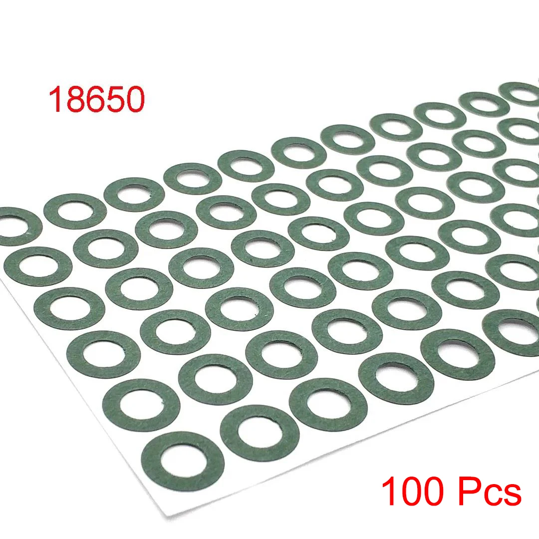 Junta de isolamento de bateria de íon-lítio, 25-100 peças, 18650 21700 26650, verde, vermelho, cevada, cola de papel, eletrodo de peixe, almofadas isoladas