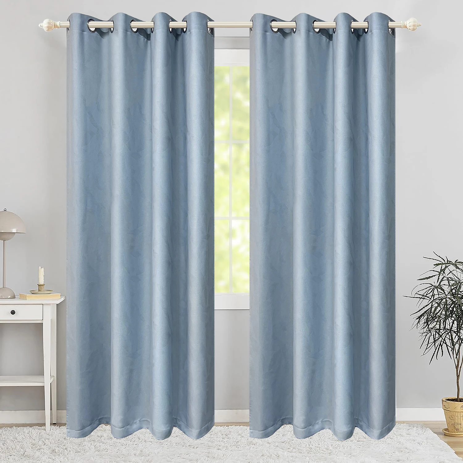 Modern Blue Blackout Curtains For Living room Polyester Fabric Thick Three-layer Black Silk Shade Window Drapes Wholesale