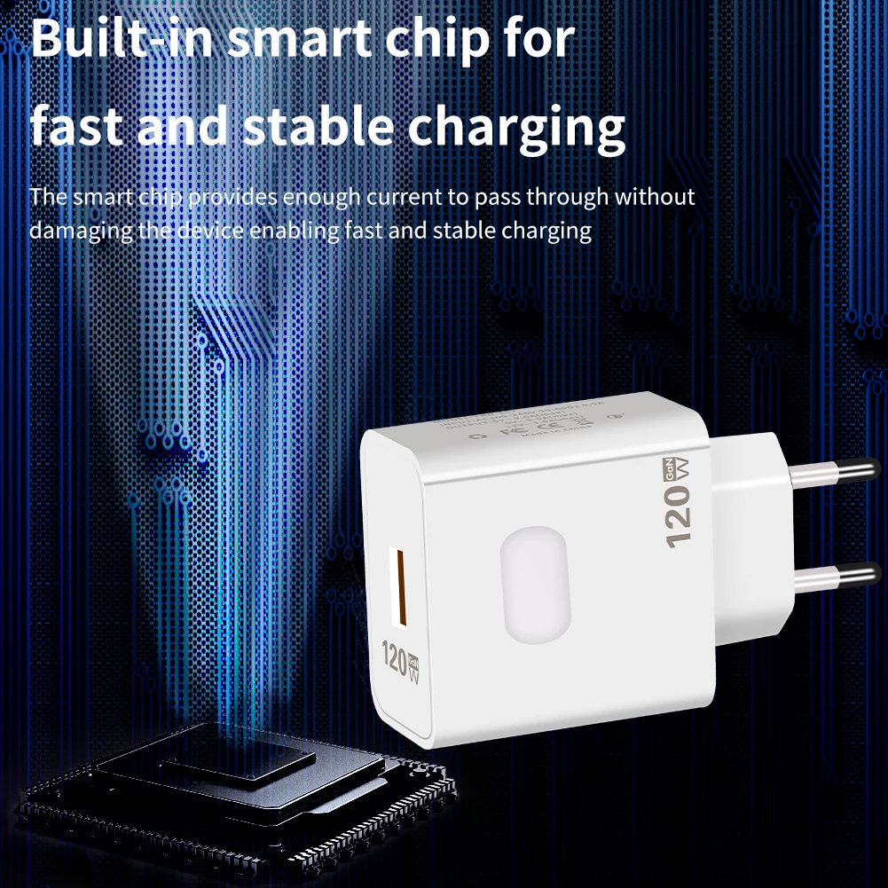 Total USB GaN 120W Fast Travel Charger Adapter For MI 12T 12 11 11T Ultra 10 Pro Quick Charge EU/US Plug Charger