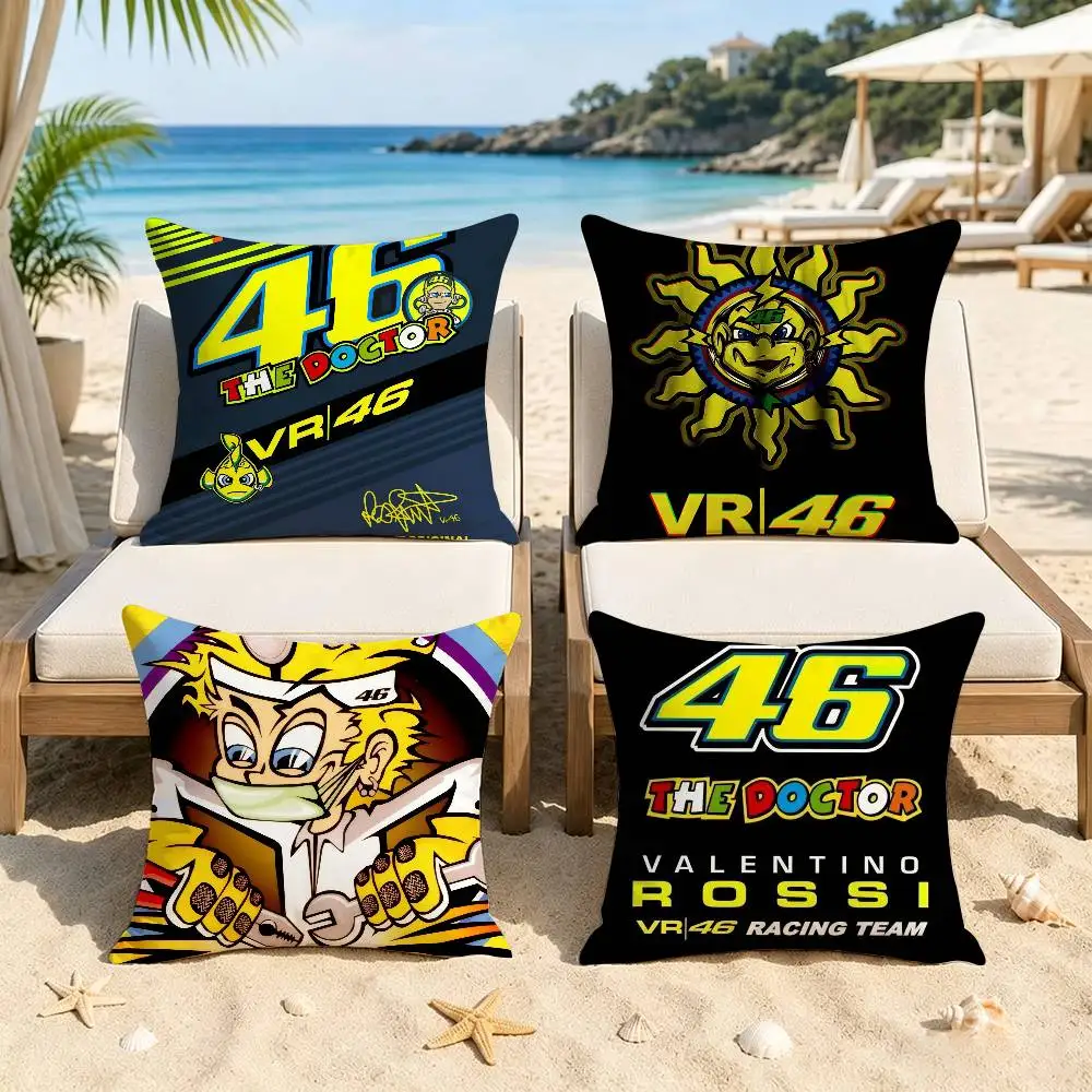 LOGO V-alentino Rossi Moto logo 46    Cushion Cover Pillowcase Upholstery Sofa Throw Pillow Home Decor Pillowcas