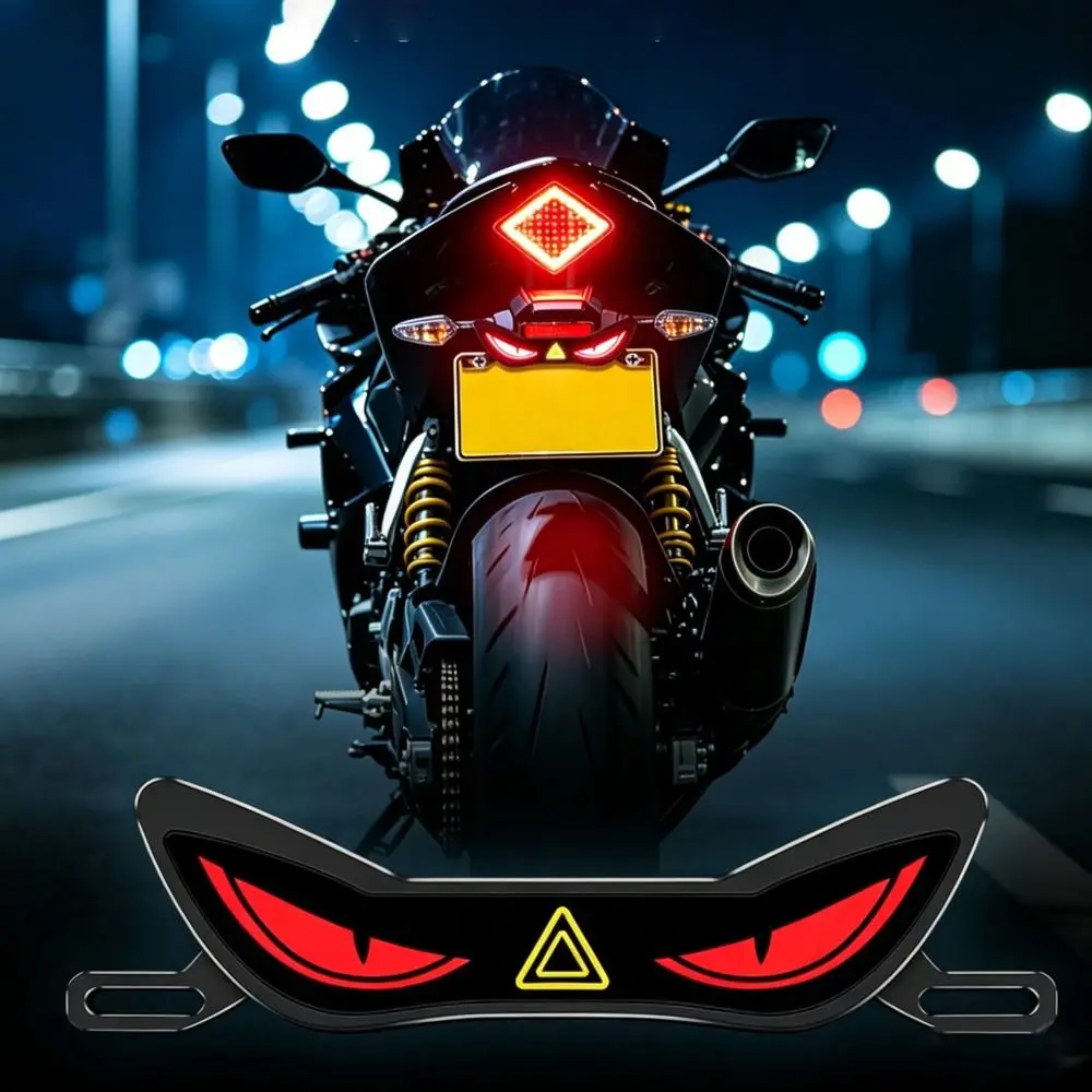 LED Lamp Demon Eye LED License Plate Light Bright Dynamic Flashing Motorcycle Warning Eye Lamp Warning Light Screw Mount