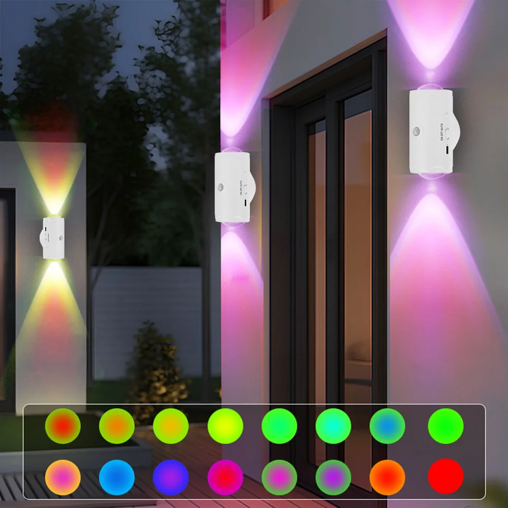 

16 Color LED Night Light Motion Sensor Wall Lamp With Remote Control Rechargeable Magnetic Attraction Indoor Atmosphere Lights