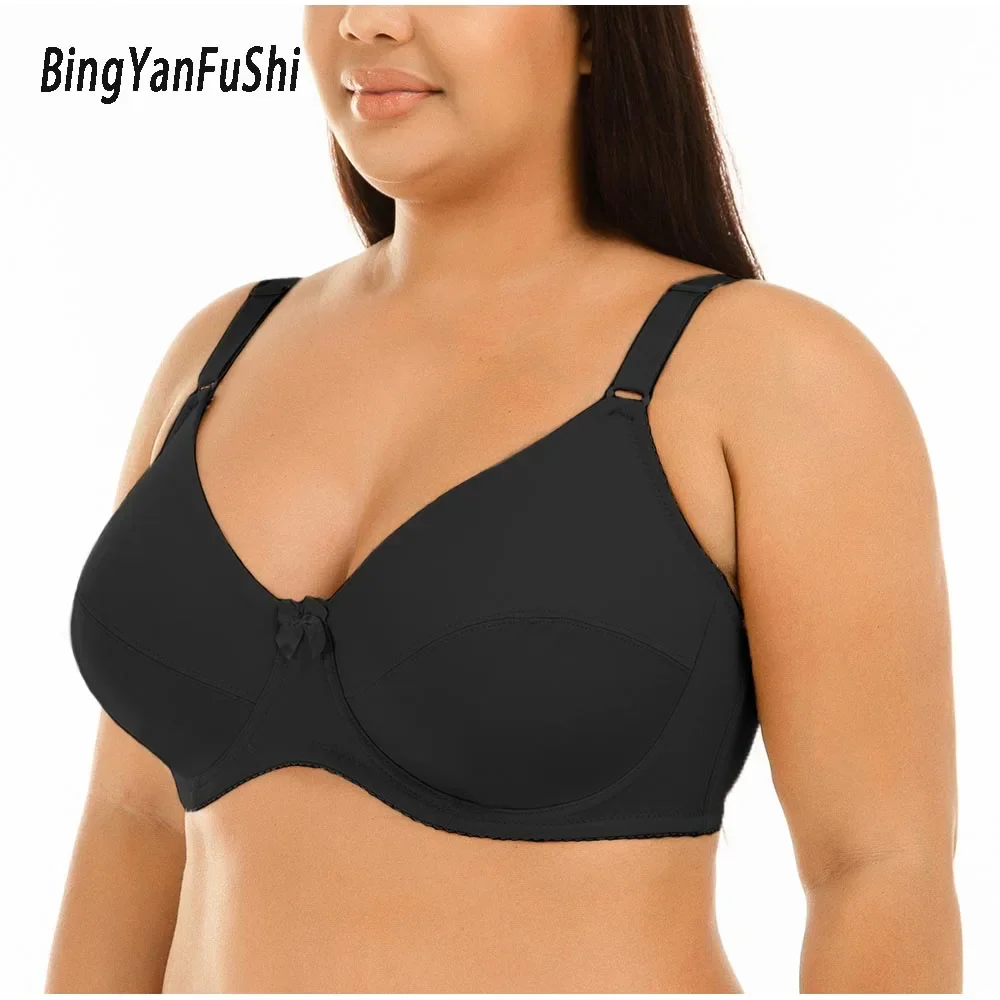 Top Damesbeugel Plus Size Bh 'S Volledige Dekking Niet-Gewatteerde Beha-Minimizer Ondergoed 36-46 C D E Cup Roze Grijs Zwart Bh C21