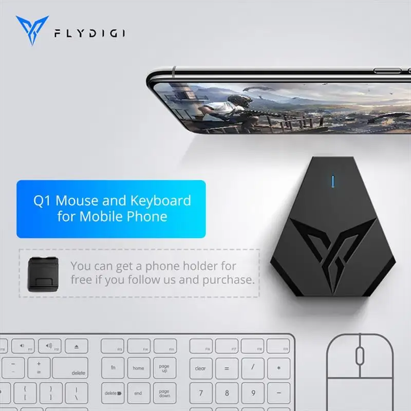 New Flydigi Q1Mouse and Keyboard Converter adapter for Mobilegame PUBG auxiliary controller Bluetooth connection support Android