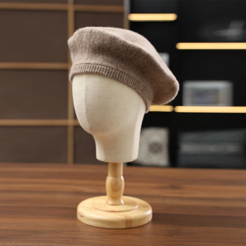 

ZOCEPT 2025 Fashion 100% Wool Women's Beret High-Quality Autumn-Winter Thick Solid Color Knitted Soft Hat