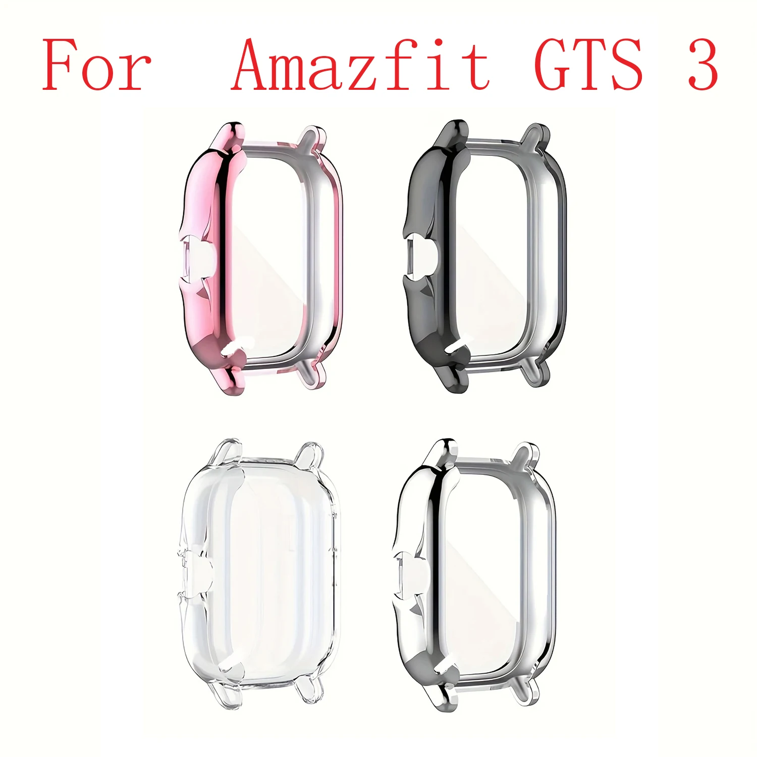 Screen Protector Case Compatible with Amazfit GTS 3 , Soft TPU Plated Bumper All-Around Watch Protective Accessories