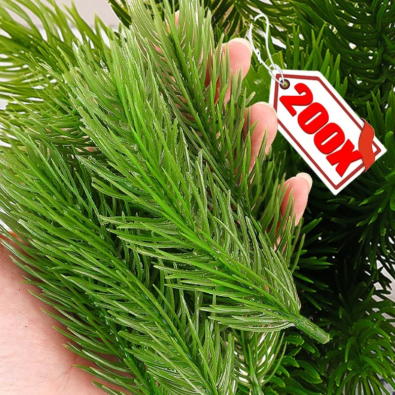 Wholesale Christmas Artificial Pine Needles Fake Pine Branches DIY Garland Green Leaves Flower Xmas Party Table Decoration Plant