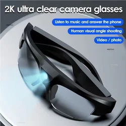 2K HD Action Camera Glasses Video Recording Sport Sunglasses with Bluetooth Speakers Call Smart Glasses Mini Camera