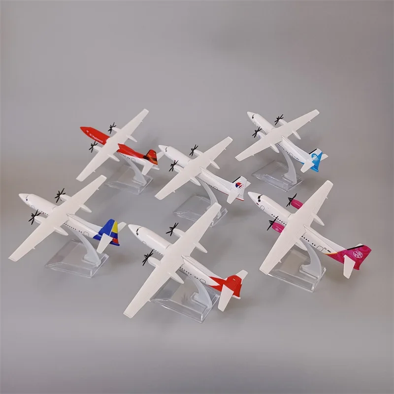 16cm Propeller Plane Model Avianca FOKKER Malaysia Satena HUNNU AERO MONGILIA FOK F50 Airlines Diecast Airplane Model Aircraft