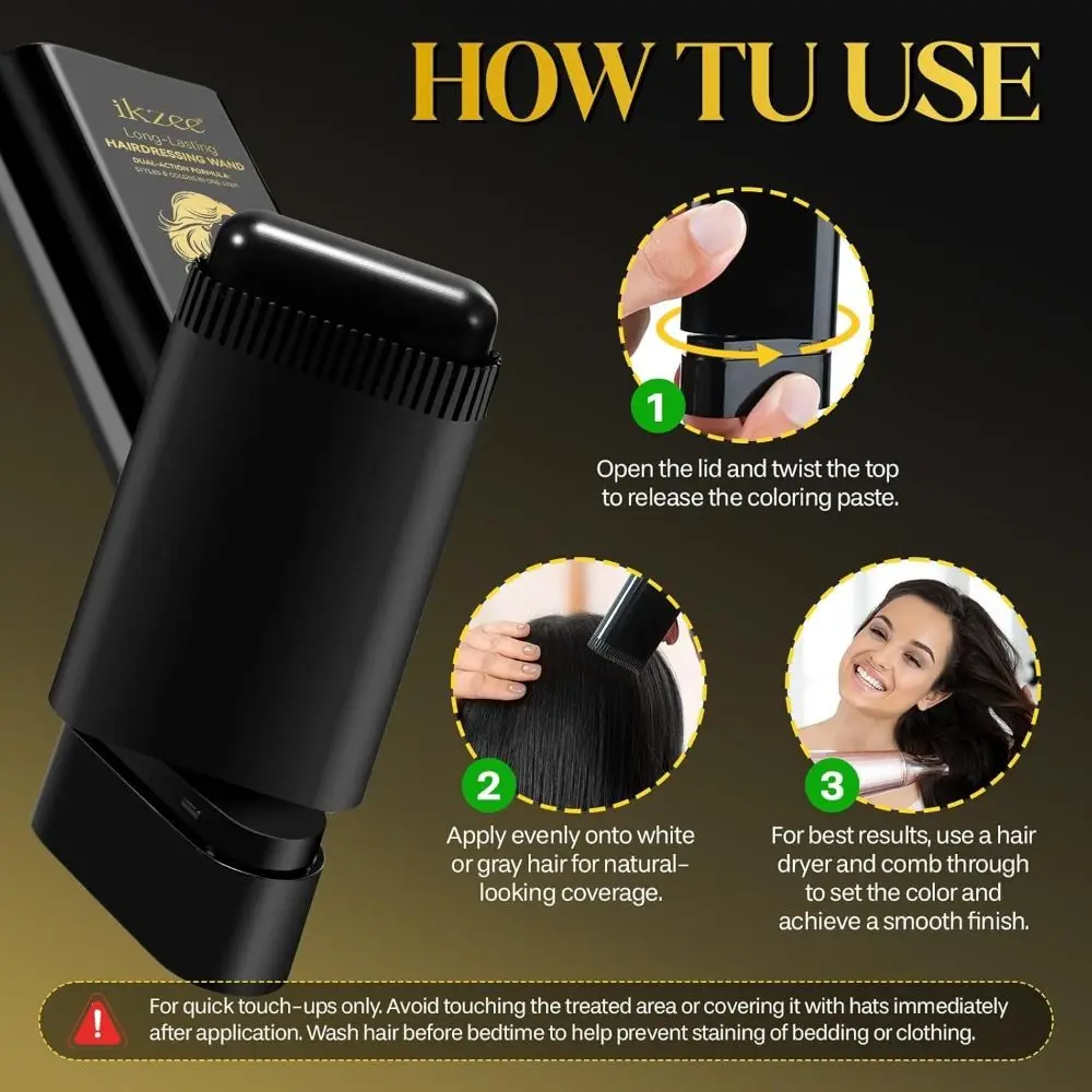 New Waterproof Comb Hair Dye Sweat-proof Easy to Use Hair Colouring Cream Black Color Hair Dye Comb Stick for Gray Hair Coverage