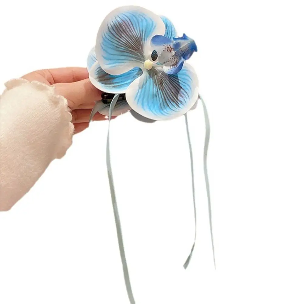 Заколка-краб для волос, с орхидеей