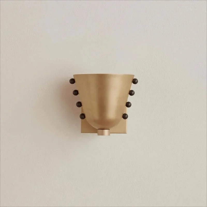 

American Black/gold Taper Copper Wall Lamps LED Full Spectrum Lights Minimalist Bedroom Bedside Living Room Restaurant Sconces