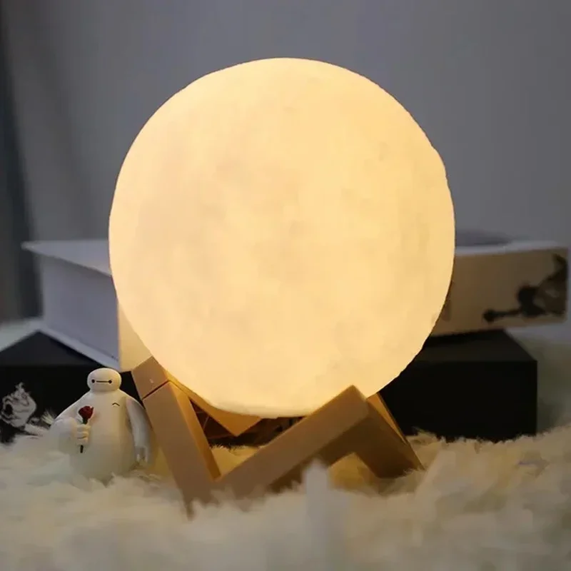 8 cm DIY Planet Lamp Moon Galaxy Night Light Art Painting Graffiti Birthday Gift Bedroom Living Room Decoration (With Stand)