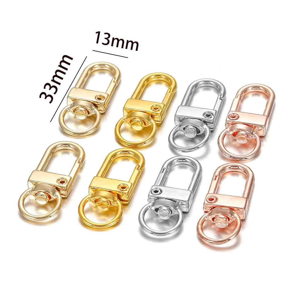 10pcs 13x33mm Rotating Dog Buckle Snap Lobster Clasps Hooks for DIY Jewelry Making Keychain Bag Clasp Accessories Supplies image 2